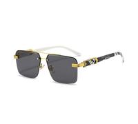 ZCCZJS Retro Metal Double Bridges Square Women Luxury Sunglasses Fashion Rimless Gradient Ocean Film UV400 Men Sun Glasses
