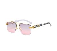 ZCCZJS Retro Metal Double Bridges Square Women Luxury Sunglasses Fashion Rimless Gradient Ocean Film UV400 Men Sun Glasses