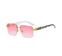 ZCCZJS Retro Metal Double Bridges Square Women Luxury Sunglasses Fashion Rimless Gradient Ocean Film UV400 Men Sun Glasses