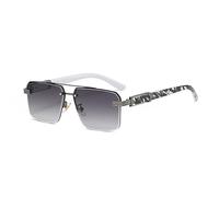 ZCCZJS Retro Metal Double Bridges Square Women Luxury Sunglasses Fashion Rimless Gradient Ocean Film UV400 Men Sun Glasses