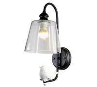 ZCCZJS Retro Resin + Iron + Glass Indoor Wall Lamps e27 Indoor Night Bedside Wall Sconce Dining Room Hallway Deco Wall luminaire Bedroom Study Reading Wall Lighting Fixture