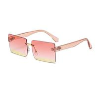 ZCCZJS Retro Sunglasses Women Rimless Gradient Sun Glasses Shades Cutting Lens Ladies Frameless Eyeglasses