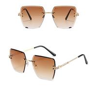 ZCCZJS Rimless Gradient Sunglasses Women Frameless Sun Glasses Clear Blue Shades