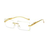 ZCCZJS Rimless Rectangle Sunglasses Men Women Frameless Sun Glasses for Ladies Shades Eyewear UV400