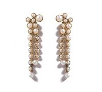 ZCCZJS Round Circle Long Fringe Dangle Drop Earrings for Women Gold-Toned Vintage Birthstone Tassel Statement Charms Elegant Lightweight Birthday Holiday 50s 60s Jewelry