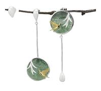 ZCCZJS S Stud Earrings - Asymmetry Swallow And Willow In Spring Wind Earrings, Handmade Fine Jewelry, For Women Girls Birthday Wedding Party Gift,Waterdrop ui