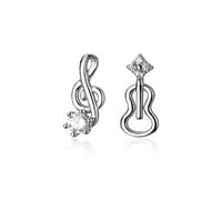 ZCCZJS S925 Little Lady Earrings, Pretty Violin Earrings with Diamonds in Micro-Silky, 925