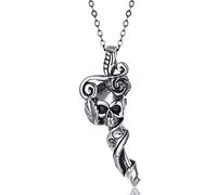 ZCCZJS S925 Sterling Silver High-Grade Non-Allergic Jewelry Retro Personality Trend Necklace Clavicle
