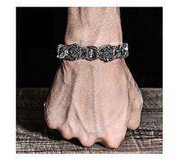 ZCCZJS S925 Sterling Silver Men's Leopard Handmade Bracelet, Chinese Style Domineering Personality Trendy Retro Keel Bracelet, Send Boyfriend Birthday Gift Souvenirs.