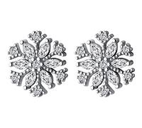 ZCCZJS S925 White Stud Earrings, Women's Japanese Style Fashion Romantic Diamond-Studded Snowflake Earrings(Colour Name:Pair of S925 Silver) (Pair of S925 Silver)