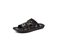 ZCCZJS Sandals Men Slippers Men Summer Flat Sandals Casual Beach Flip Flop Men Non-slip Indoor House Home Slipper(Schwarz,6.5)