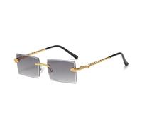ZCCZJS Serpentine Metal Rimless Sunglasses Men Small Square Trend Sun Glasses for Women Outdoor Travelling Eyewear