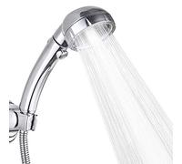ZCCZJS Shower System Shower Head, Low Water Pressure Boosting Handheld Shower Head High Pressure Water Saving 3 Powerful Spray Settings with ON/Off Button for Bathroom - Chrome