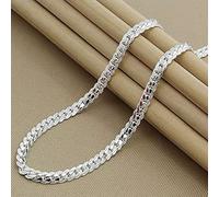 ZCCZJS Silver S925 5mm Full Sideways Necklace 18/20/24/26 Inch Chain For Woman Men Wedding Engagement Jewelry