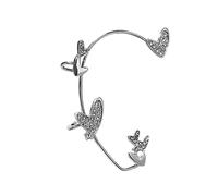 ZCCZJS stud heart-shaped ear clips, non-pierced zircon star rhinestone cuff wrapped door knocker earrings