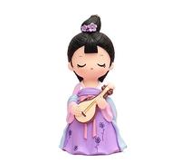 ZCCZJS Table Desktop Decor Chinese Style Small Doll Ornaments Cute Clay Figurines Ancient Doll Girl Gift Statue Ornament (Color : D, Size : L(Height 11cm))