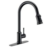ZCCZJS Touch Sensor Pull Out Kitchen Faucet, Deck Mounted Kitchen Mixer Tap, Hot and Cold Three Function Swivel Spout Single Handle Hole,Black(Brushed Gold)