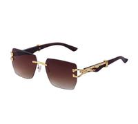 ZCCZJS Vintage Rimless Sunglasses Men Women Luxury Frameless Sun Glasses Male Leopard Shades