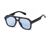 ZCCZJS Vintage Tortoiseshell Blue Sunglasses Women Men Fashion Double Bridge Orange Lens Sun Glasses UV
