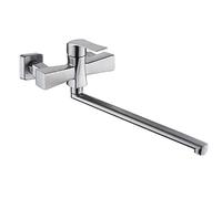ZCCZJS Wall Mount Kitchen faucets, for Kitchen Sinks, Laundry Sink, 304 Stainless Steel rotatable Nozzle hot and Cold, Commercial-Brushed C