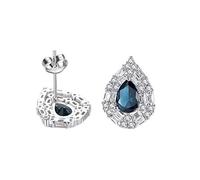 ZCCZJS Waterdrop Gemstone Stud Earring for Women Tiny Sparkling Wraped Engagement Earrings
