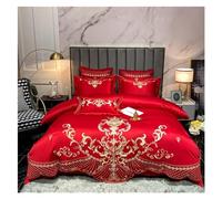 ZCCZJS White/Khaki Splicing Soft Satin Cotton Luxury Bedding Set d Royal Embroidery Duvet Cover Flat/Fitted Sheet Pillowcases,Bedding Set
