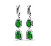 ZCCZJS Women Party Earrings With Dazzling Aaa Cubic Stone Four Color Available Crystal Earrings