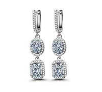 ZCCZJS Women Party Earrings With Dazzling Aaa Cubic Stone Four Color Available Crystal Earrings