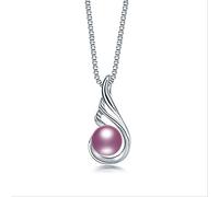 ZCCZJS women's 100% freshwater cultured pearl pendant wing pendant necklace