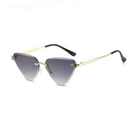 ZCCZJS Women's Frameless Sunglasses Triangle Metal Eyeglass Frame Fashion Gradient Color Versatile Glasses