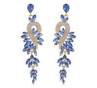 ZCCZJS Women's Personalized Earrings Luxury Crystal Women's Long Earrings Design Personalized Earrings Jewelry Women Earrings