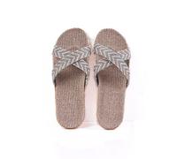 ZCCZJS Womens Slippers Slippers Women Men Indoor Home Shoes Woven Belt Casual Flat Slides Female Flip Flops Summer Hemp Sandals(2,9 (40-41))