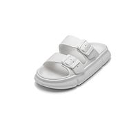 ZCCZJS Womens Slippers Thick Platform Slippers Men Women Pillow Slides Sandal Summer Outdoor Beach Shoes Buckle Home Bathroom Flip Flops(White,44-45 (27-27.5cm))