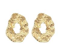 ZCCZJS Zinc Alloy Simple Round Stud Earrings Gold Color Irregular Circle Punk Charms Statement Women Party Earrings For A Women