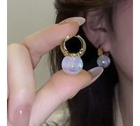 ZCCZJS Zircon Inlaid Brilliant Heart Pearl Earrings for Women Wedding Jewelry Birthday Gift