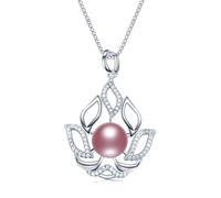 ZCCZJS zircon pendant necklace 100% genuine freshwater cultured pearl Made in China