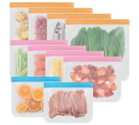 ZCDA 10-Pack Reusable Food Storage Bags BPA-Free Freezer & Dishwasher Safe, 3 Leakproof Sizes Eco-Friendly Silicone Pouches for Lunch Meal Prep, Batch Cooking (2S+4M+4L)
