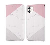 ZCDAYE Case Compatible with iPhone 12 Pro Max,[Granite Pattern] Magnetic Closure PU Leather Folio Flip Case Cover with[Card Slots][Kickstand] for iPhone 12 Pro Max(6.7 inch)-White