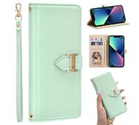 ZCDAYE Case for iPhone 13 Pro Max, iPhone 13 Pro Max (6.7 inch) Wallet Phone Case, Skin-Friendly Flip Premium Leather Case Cover for Women Girl Lady,Green