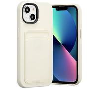 ZCDAYE Case for iPhone 13, Soft Silicone Phone Case with Card Holder, Silky Touch Slim Protective Phone Cover for iPhone 13 (6.1 inch), White