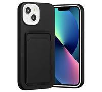 ZCDAYE Case for iPhone 13, Soft Silicone Phone Case with Card Holder, Silky Touch Slim Protective Phone Cover for iPhone 13 (6.1 inch), Black
