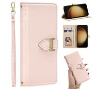 ZCDAYE Case for Samsung Galaxy S23 FE, Samsung S23 FE 6.4 inch Wallet Phone Case, Skin-Friendly Flip Premium Leather Case Cover for Women Girl Lady,Pink