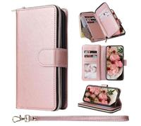 ZCDAYE Wallet Case for iPhone 17 Pro Max, Premium Leather Cases with Card Slots Magnetic Closure Zipper Pocket, Retro Elegant Women Ladies Flip Phone Cover Holster for iPhone 17 Pro Max, Rose Gold