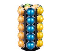 ZCDCP Coffee Pod Holder for Nespresso Vertuoline - Ultra-Quiet 360°Rotation, Space-Saving Sleek Wire Metal Carousel, Sturdy Durable Black Storage Stand（30 Pods Large Capacity）