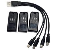 ZCDYGHU 3PCS V8 for Battery 3.7V 600mAH with 4in1 USB Charger for for RC Drone Mini Quadcopter Part Accessory