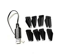 ZCDYGHU For S128 Foldable for Mini RC Quadcopter Drone Blades Accessories Propeller Batteries USB PH2.0 Charging Wire(Red)