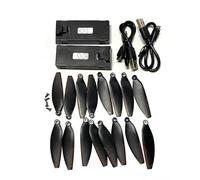 ZCDYGHU For S1S Mini Rc Drone Battery Parts LS-S1S Brushless Quadcopter Blades Propellers 3.7V 1800mah Batteries Accessories(2battery 16pcs blade)