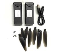 ZCDYGHU For S2S MAX RC Drone Battery Parts 3.7V 2000mah Lipo Propellers Blade Accessories LSRC LS-S2S for USB Charger(2battery and 8blades)