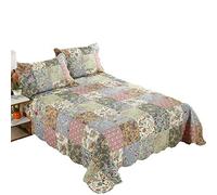 ZCED Hand Patchwork Bedspreads Throw 100% Cotton Super King Size Quilted Quilt Coverlet Blanket 3 Piece Multifunction All Season Soft Comfortable Bed Cover With 2 X Pillowcases