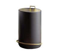 ZCEDZYSW Garbage Bin For Kitchen Light Luxury Pedal Trash Can Household Metal With Lid Creativity Barrel Shape